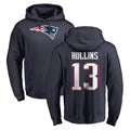NE.Patriots #13 Mack Hollins Player Navy LOGO Pullover Hoodies Home Game STECN Stitched Jerseys