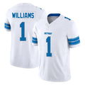 D.Lions #1 Jameson Williams Player White Limited Vapor F.U.S.E. Alternate Home Game STECN Stitched Jerseys