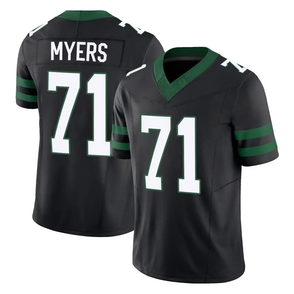 NY.Jets #71 Josh Myers Player Black Limited Legacy Vapor F.U.S.E. Home Game STECN Stitched Jerseys