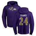 B.Ravens #24 Malaki Starks Player Purple Salute to Service Pullover Hoodie STECN Stitched Jerseys
