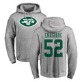 NY.Jets #52 Kingsley Enagbare Player Gray LOGO Pullover Hoodies Limited Game STECN Stitched Jerseys