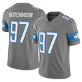 D.Lions #97 Aidan Hutchinson Player Gray Vapor F.U.S.E. Limited Home Game STECN Stitched Jerseys