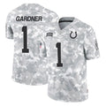 IN.Colts #1 Sauce Gardner Player Arctic Camo Salute To Service Limited Game STECN Stitched Jerseys