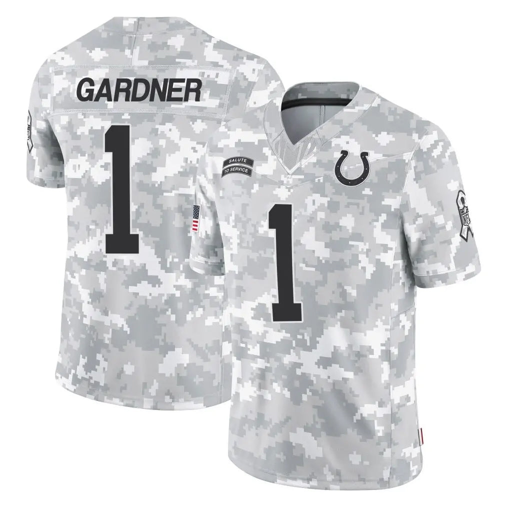 IN.Colts #1 Sauce Gardner Player Arctic Camo Salute To Service Limited Game STECN Stitched Jerseys