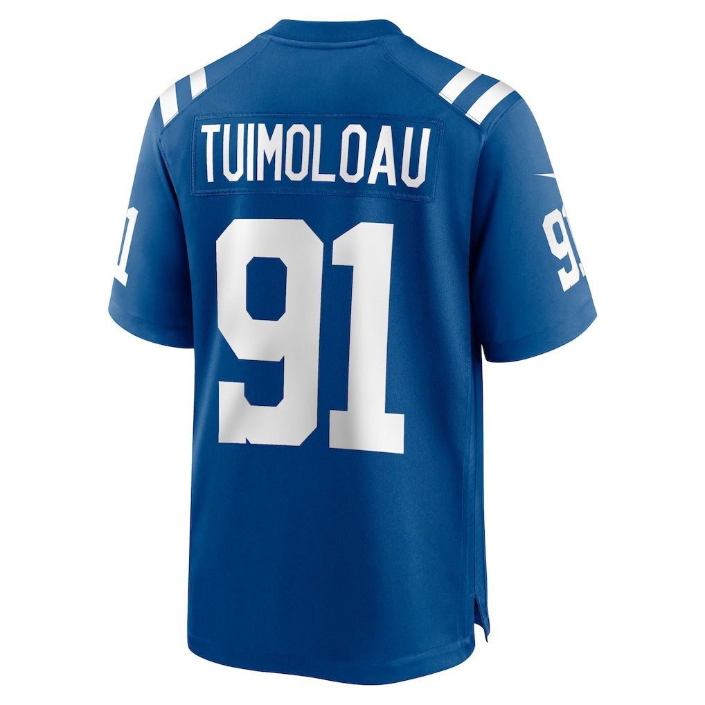 STECN IN.Colts #91 JT Tuimoloau Royal Team Game Jersey