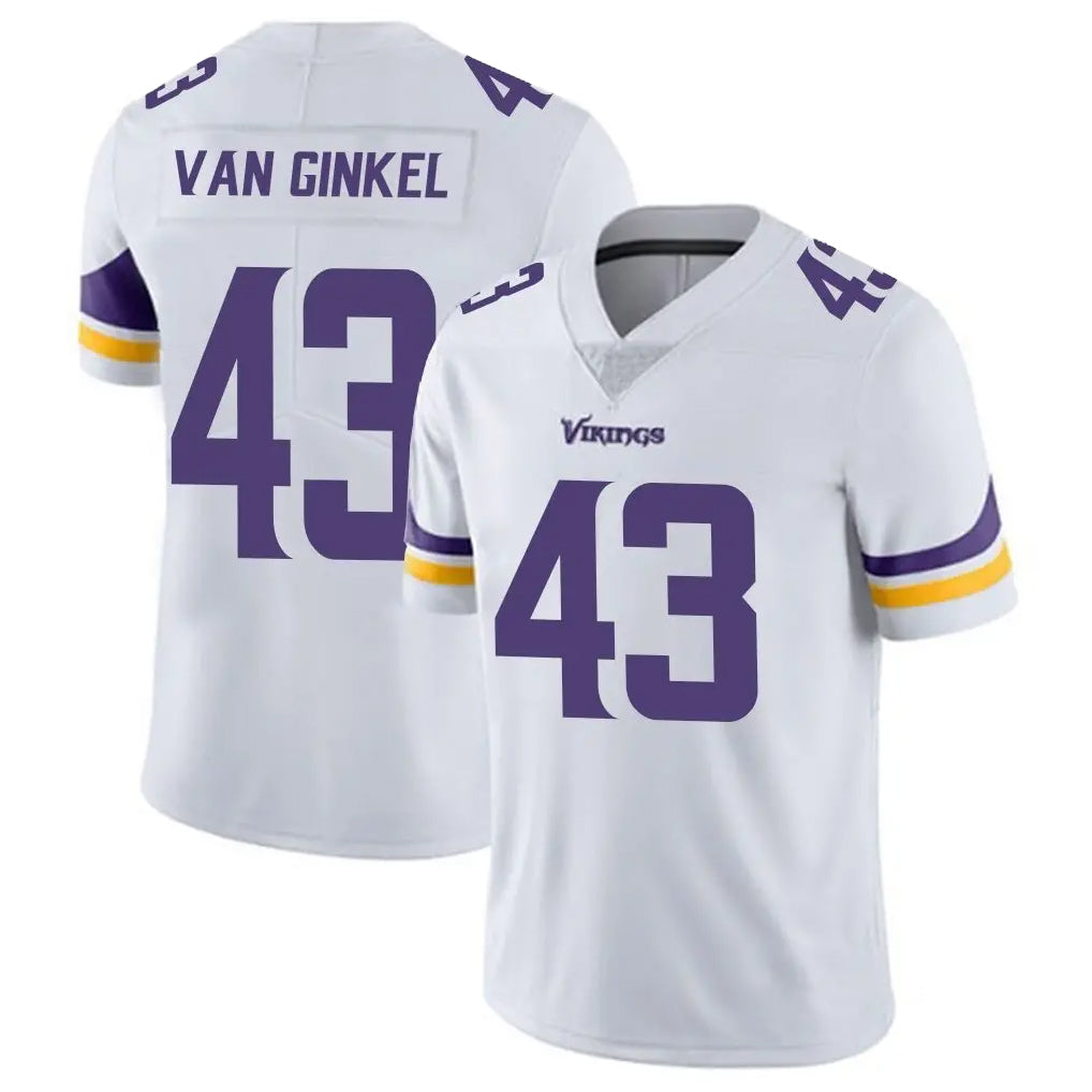 M.Vikings #43 Andrew Van Ginkel Player White Limited Vapor Untouchable Home Game STECN Stitched Jerseys
