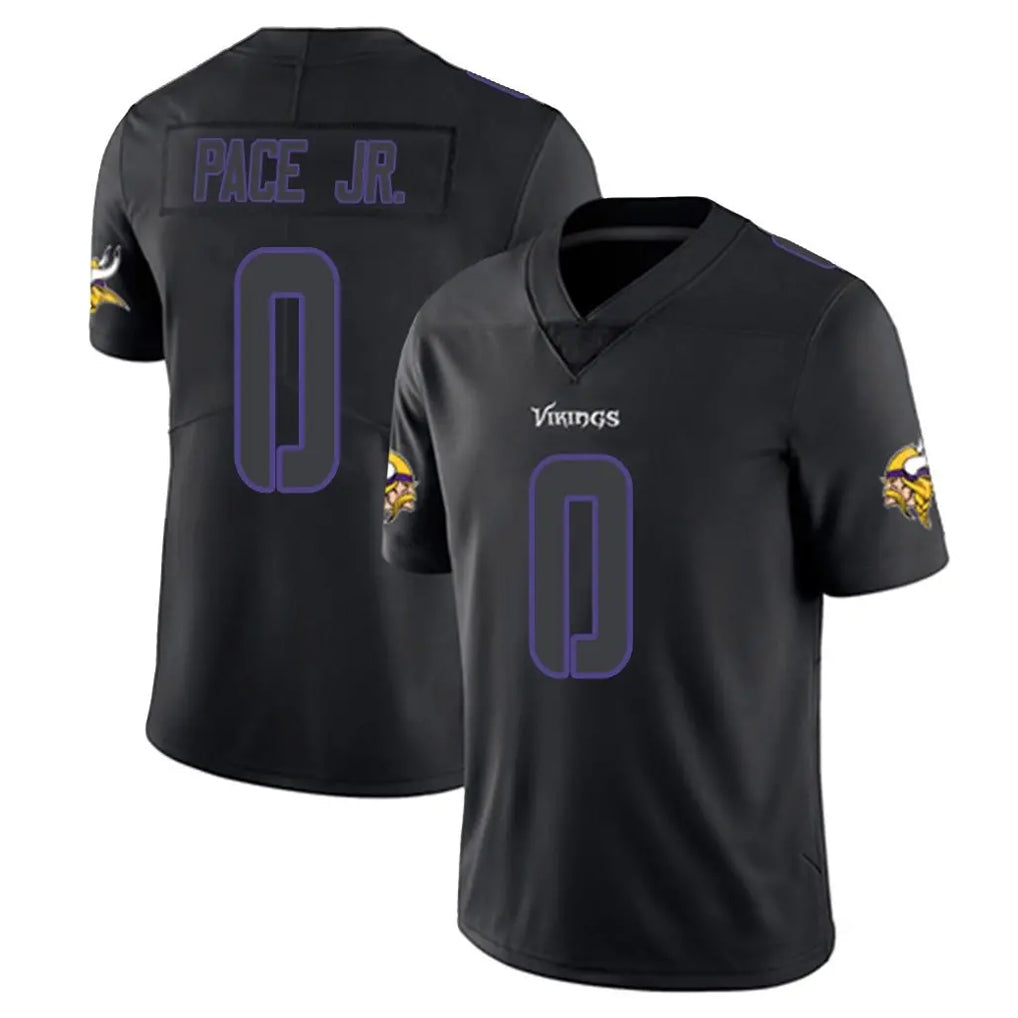 M.Vikings #0 Ivan Pace Jr. Player Black Impact LImited Home Game STECN Stitched Jerseys