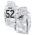 M.Dolphins #52 Patrick Paul Player Arctic Camo Salute to Service Hoodies Limited Game STECN Stitched Jerseys