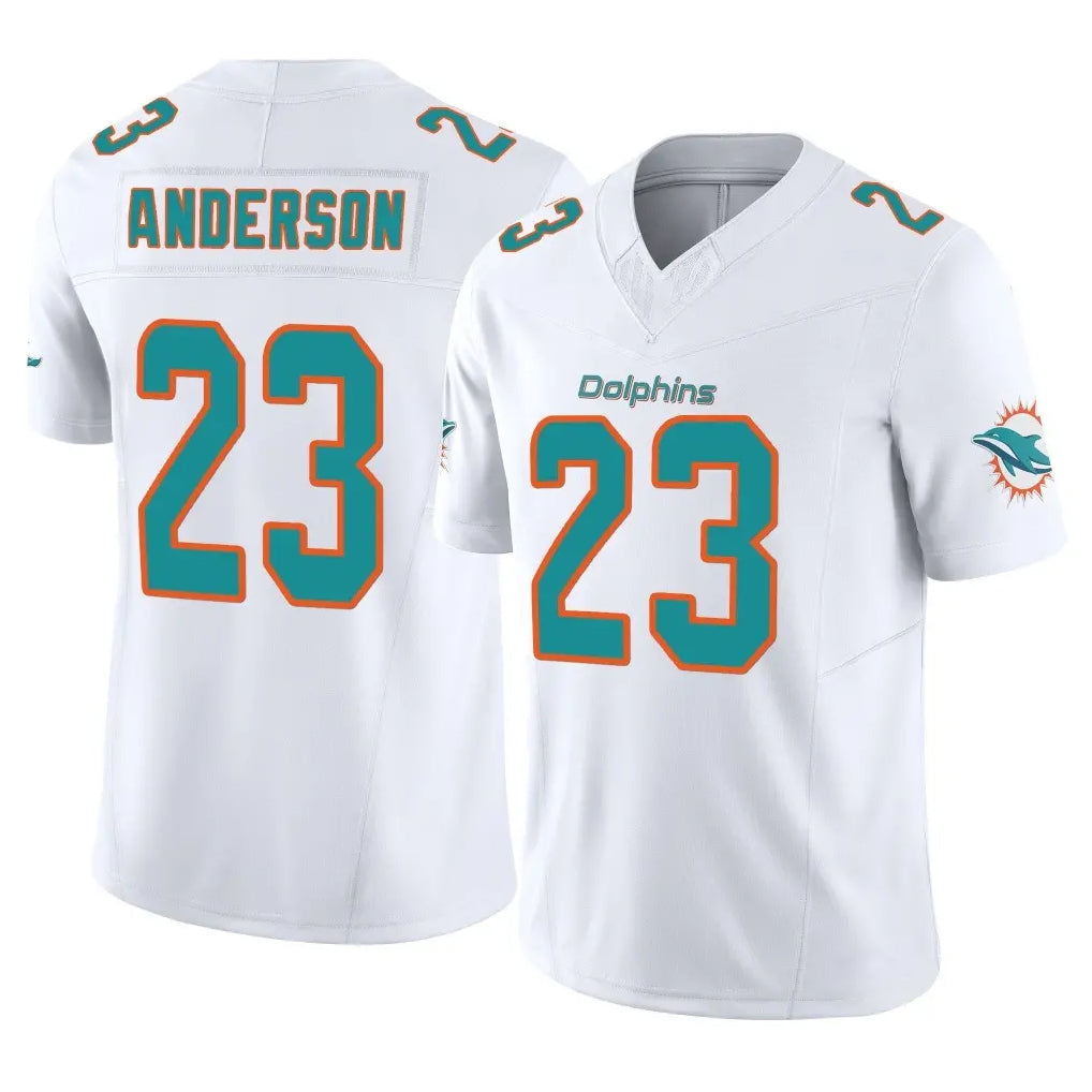 M.Dolphins #23 Zayne Anderson Player White Limited Vapor F.U.S.E. Home Game STECN Stitched Jerseys