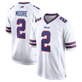 B.Bills #2 DJ Moore Player White Home Game STECN Stitched Jerseys