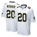 NO.Saints #20 Pete Werner Player White Home Game STECN Stitched Jerseys