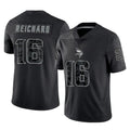 M.Vikings #16 Will Reichard Player Black Reflective LImited Home Game STECN Stitched Jerseys