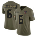 H.Texans #6 Reed Blankenship Player Olive 2025 Salute To Service Limited Game STECN Stitched Jerseys
