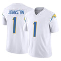 LA.Chargers #1 Quentin Johnston Player White Limited Vapor F.U.S.E. Home Game STECN Stitched Jerseys