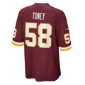 STECN W.Commanders #58 Shaka Toney Burgundy Game Jersey