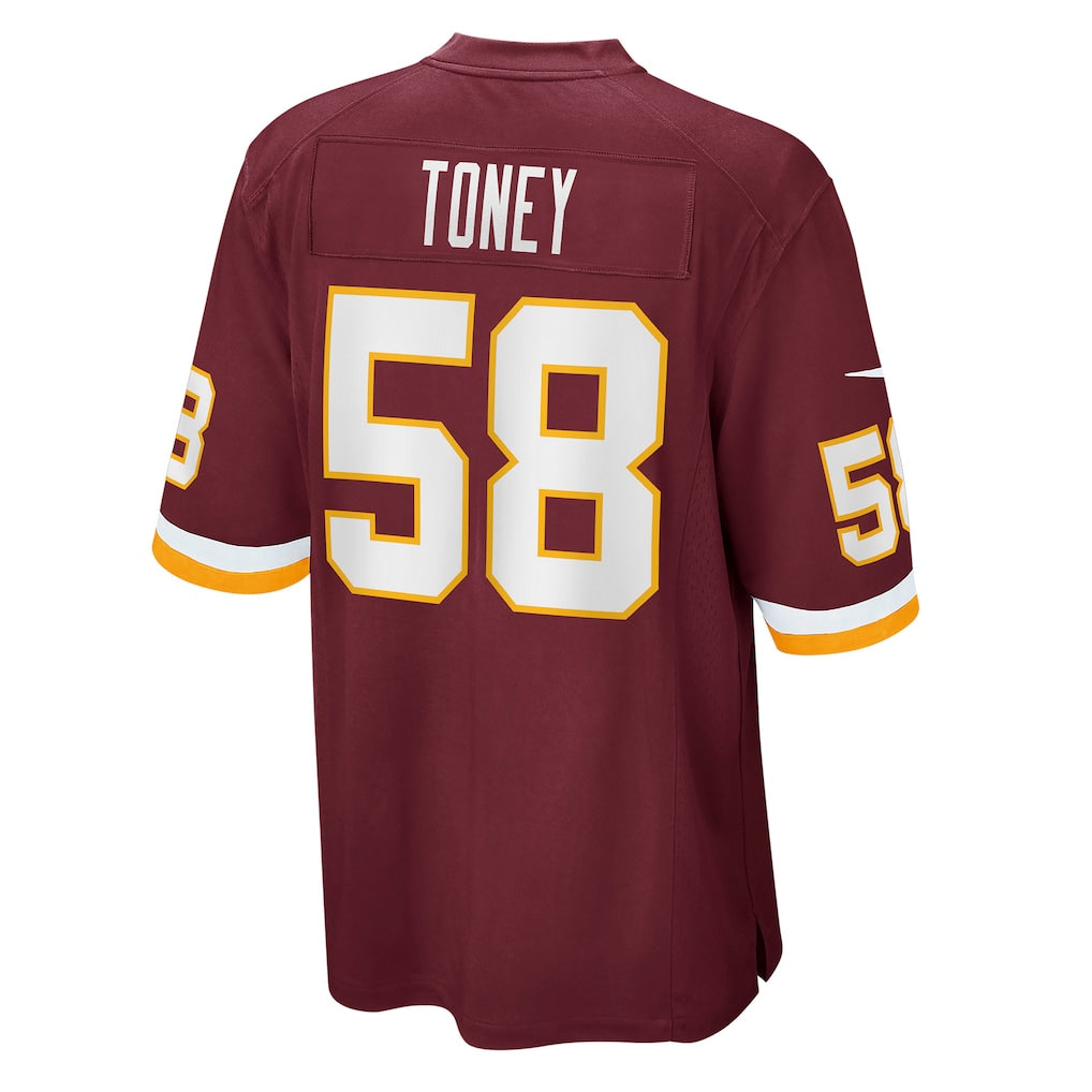 STECN W.Commanders #58 Shaka Toney Burgundy Game Jersey