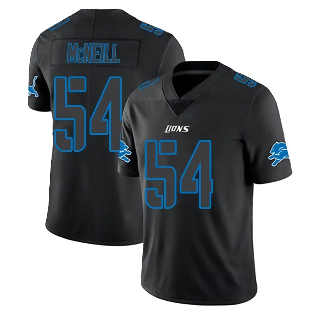 D.Lions #54 Alim McNeill Player Black Impact Limited Home Game STECN Stitched Jerseys