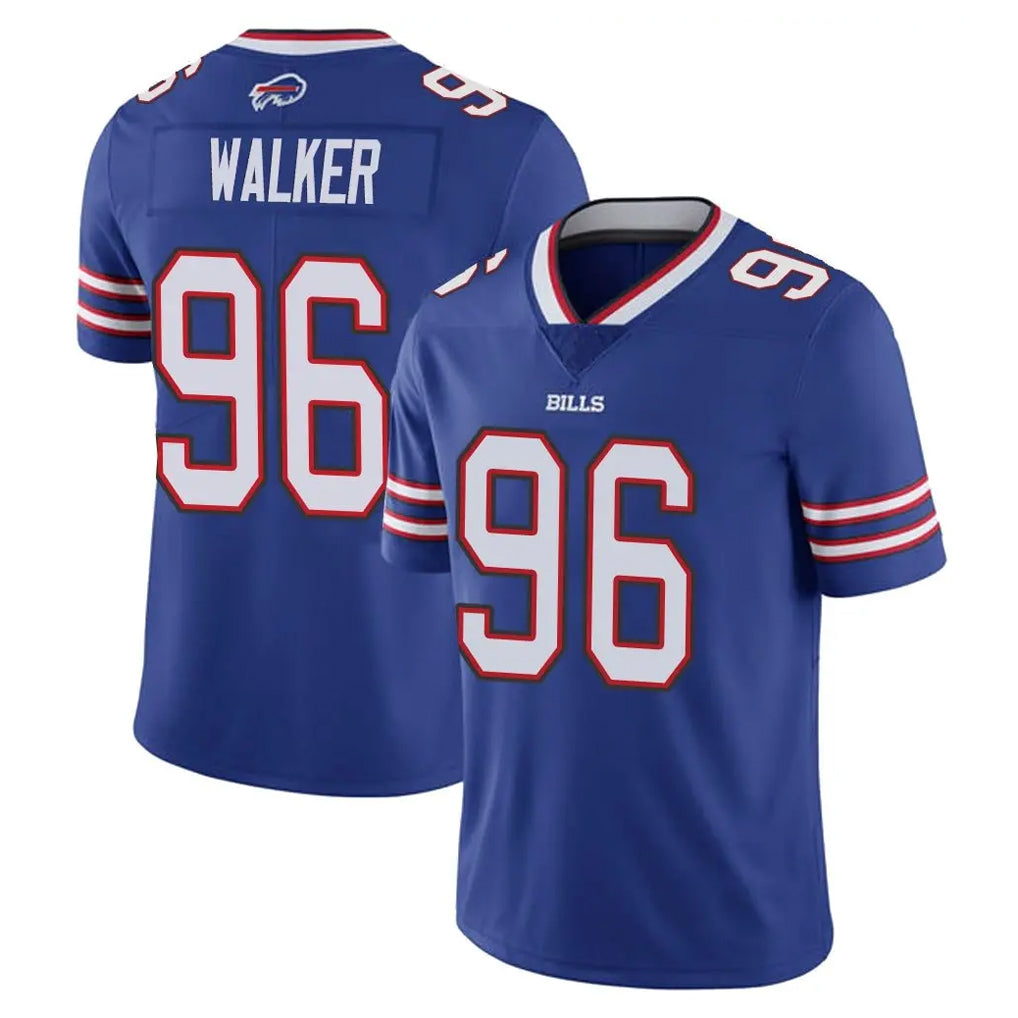 B.Bills #96 Deone Walker Player Royal Vapor Untouchable Limited STECN Stitched Jerseys