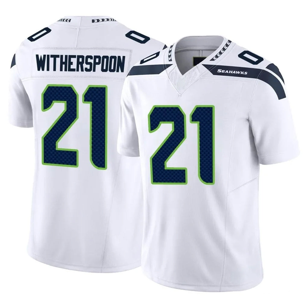 S.Seahawks #21 Devon Witherspoon Player White Limited Vapor F.U.S.E. Home Game STECN Stitched Jerseys