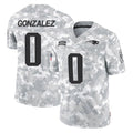 NE.Patriots #0 Christian Gonzalez Player Arctic Camo Salute To Service Limited Game STECN Stitched Jerseys