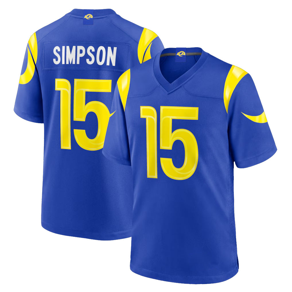 LA.Rams #15 Ty Simpson Player Royal Limited Home Game STECN Stitched Jerseys