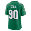 STECN P.Eagles #90 Mike Golic Kelly Green Retired Player Alternate Game Jersey