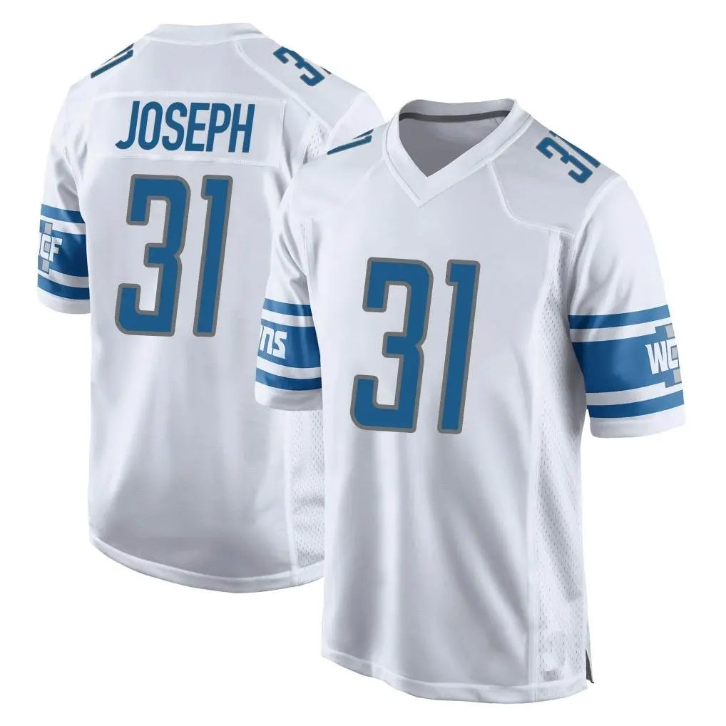 D.Lions #31 Kerby Joseph Player White Home Game STECN Stitched Jerseys