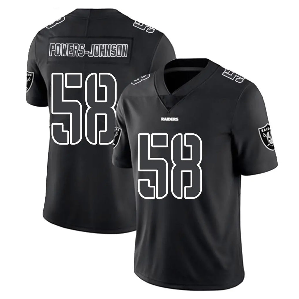 LV.Raiders #58 Jackson Powers-Johnson Player Black Limited Black Impact Home Game STECN Stitched Jerseys