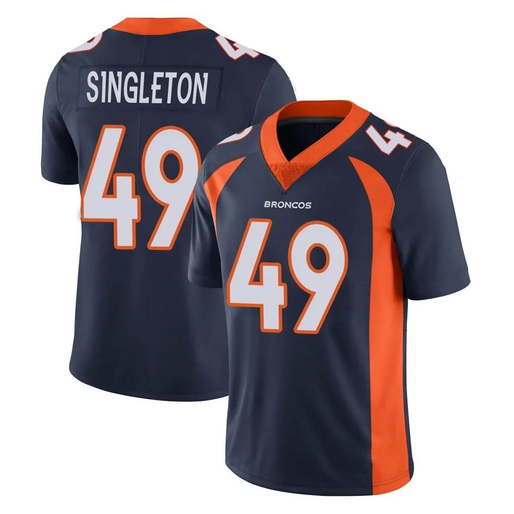D.Broncos #49 Alex Singleton Player Navy Vapor Untouchable Limited Game STECN Stitched Jerseys