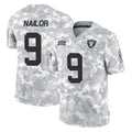 LV.Raiders #9 Jalen Nailor Player Arctic Camo Salute To Service Limited Game STECN Stitched Jerseys