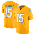LA.Chargers #15 Ladd McConkey Player Gold Limited Vapor F.U.S.E. Home Game STECN Stitched Jerseys