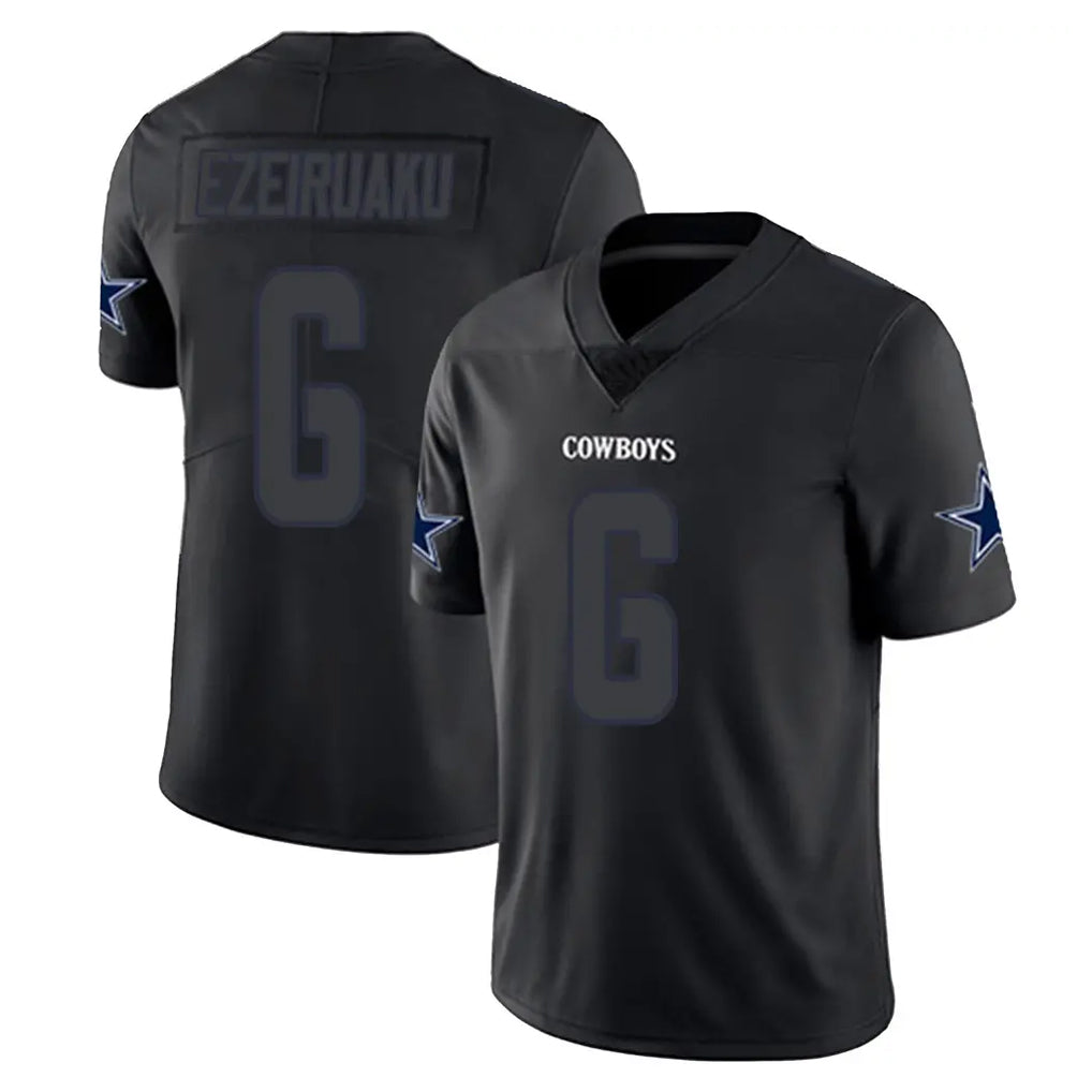D.Cowboys #6 Donovan Ezeiruaku Player Black Impact Limited Home Game STECN Stitched Jerseys