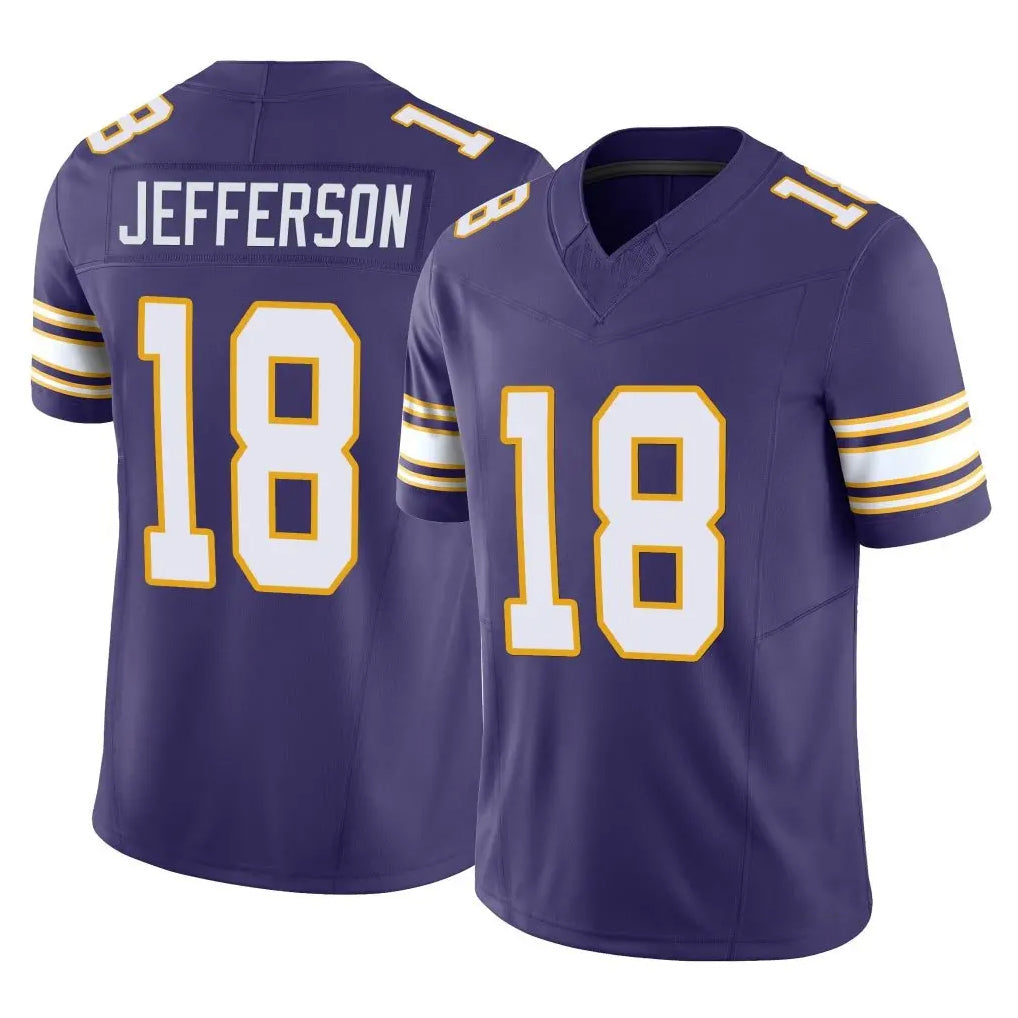 M.Vikings #18 Justin Jefferson Player Purple Limited Classic Vapor F.U.S.E. Home Game STECN Stitched Jerseys