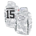 KC.Chiefs #15 Patrick Mahomes Player Arctic Camo Salute to Service Hoodies Limited Game STECN Stitched Jerseys