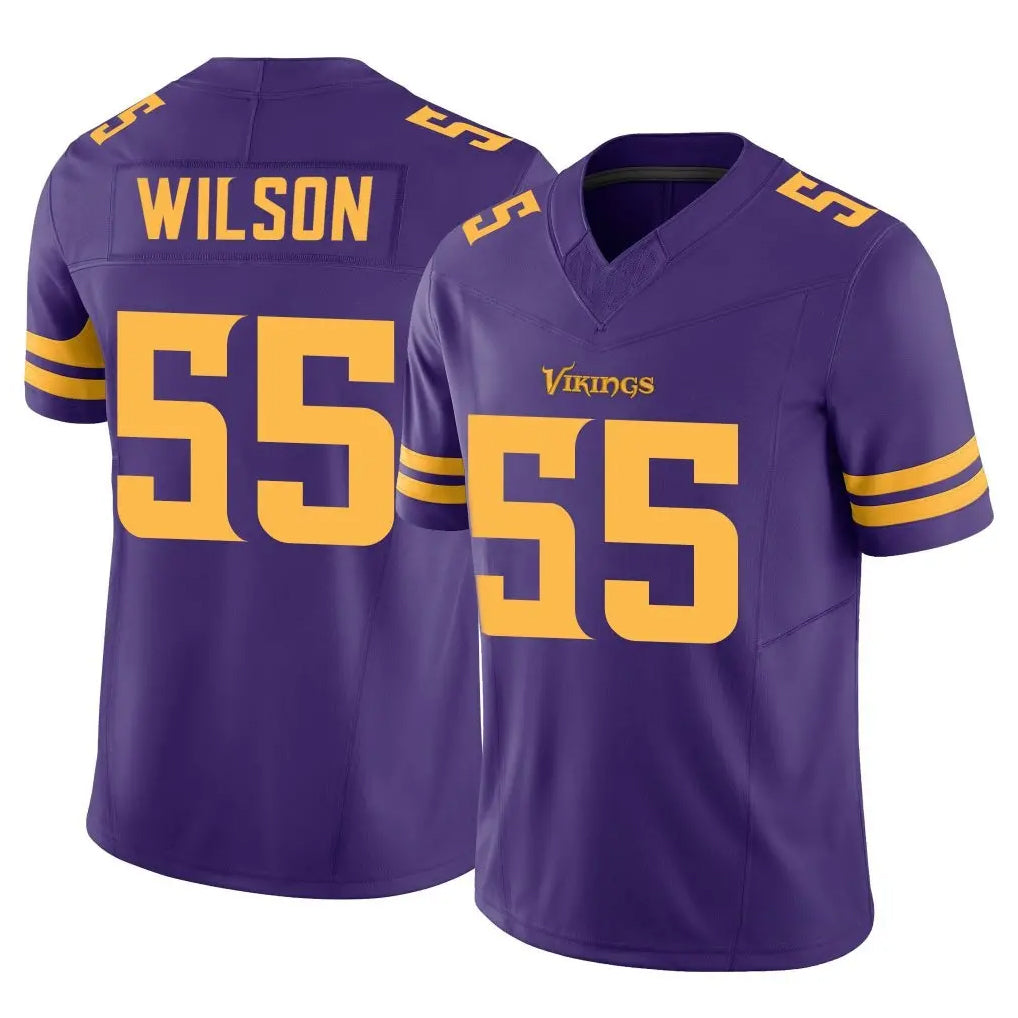 M.Vikings #55 Eric Wilson Player Purple Limited Alternate Vapor F.U.S.E. Home Game STECN Stitched Jerseys
