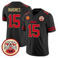 KC.Chiefs #15 Patrick Mahomes Player Black Limited Vapor F.U.S.E. Home Game STECN Stitched Jerseys