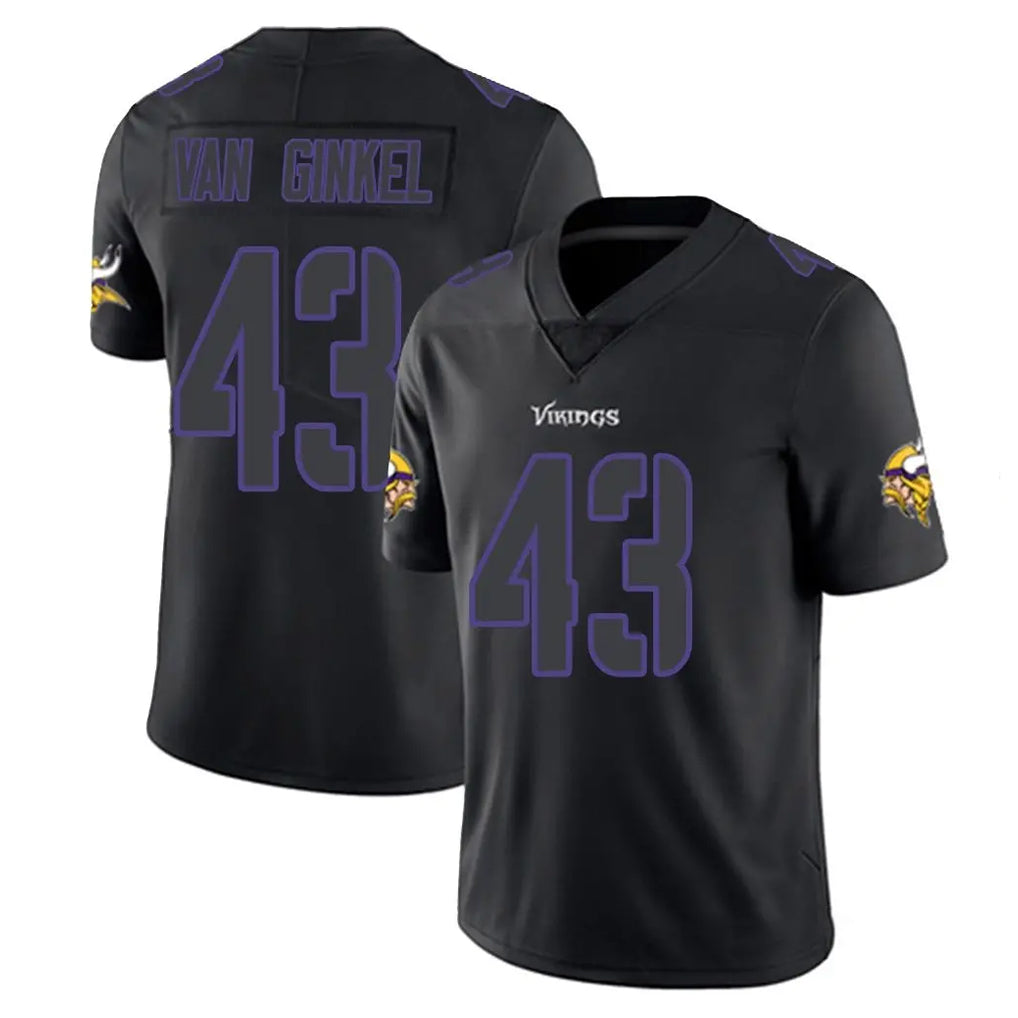 M.Vikings #43 Andrew Van Ginkel Player Black Impact LImited Home Game STECN Stitched Jerseys