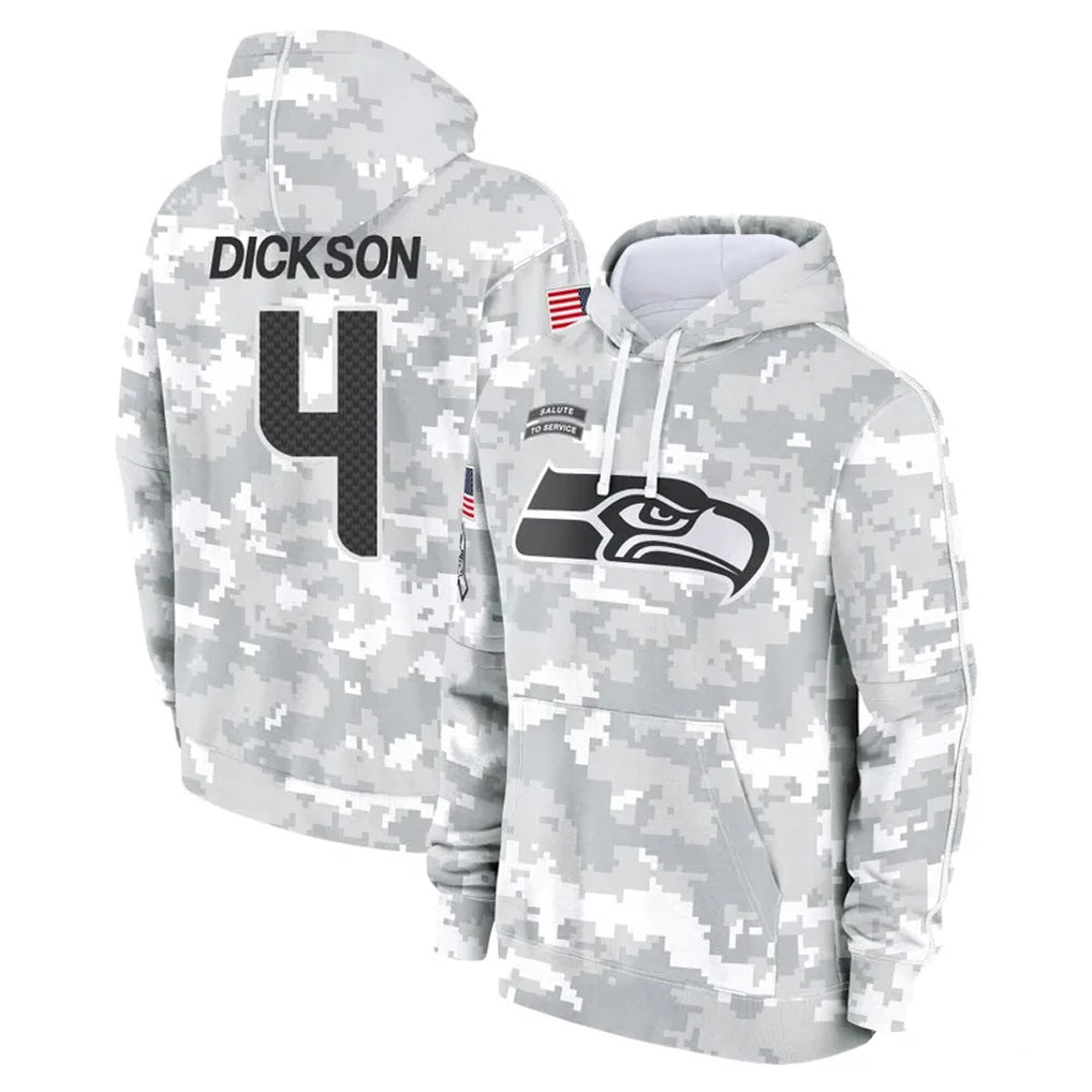 S.Seahawks #4 Michael Dickson Player Arctic Camo Limited Salute to Service Pullover Hoodies Game STECN Stitched Jerseys