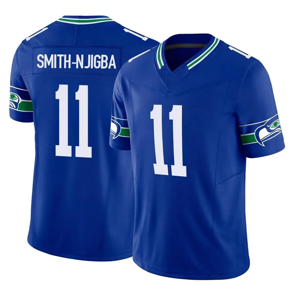 S.Seahawks #11 Jaxon Smith-Njigba Player Royal Limited Throwback Vapor F.U.S.E. Home Game STECN Stitched Jerseys