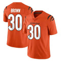 C.Bengals #30 Chase Brown Player Orange Vapor Untouchable Limited Home Game STECN Stitched Jerseys