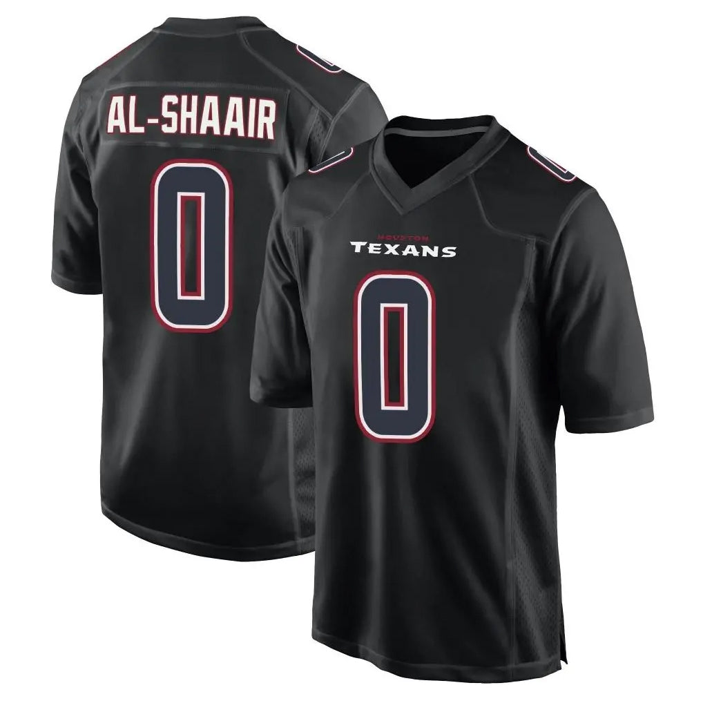 H.Texans #0 Azeez Al-Shaair Player Black Fashion Home Game STECN Stitched Jerseys
