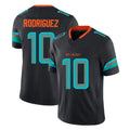 M.Dolphins #10 Jacob Rodriguez Player Black Limited Pitch Rivalries Collection Home Game STECN Stitched Jerseys