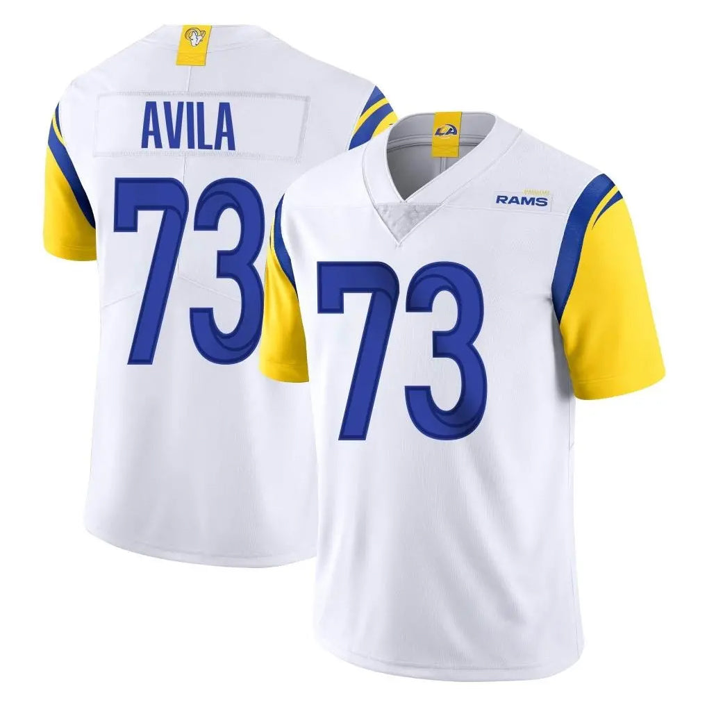 LA.Rams #73 Steve Avila Player White Limited Vapor Untouchable Home Game STECN Stitched Jerseys