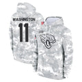 J.Jaguars #11 Parker Washington Player Arctic Camo Salute to Service Hoodies Limited Game STECN Stitched Jerseys