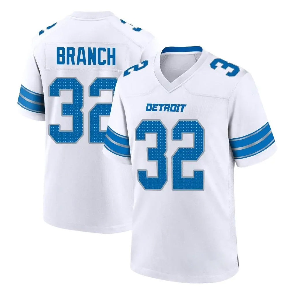 D.Lions #32 Brian Branch Player White Alternate Home Game STECN Stitched Jerseys