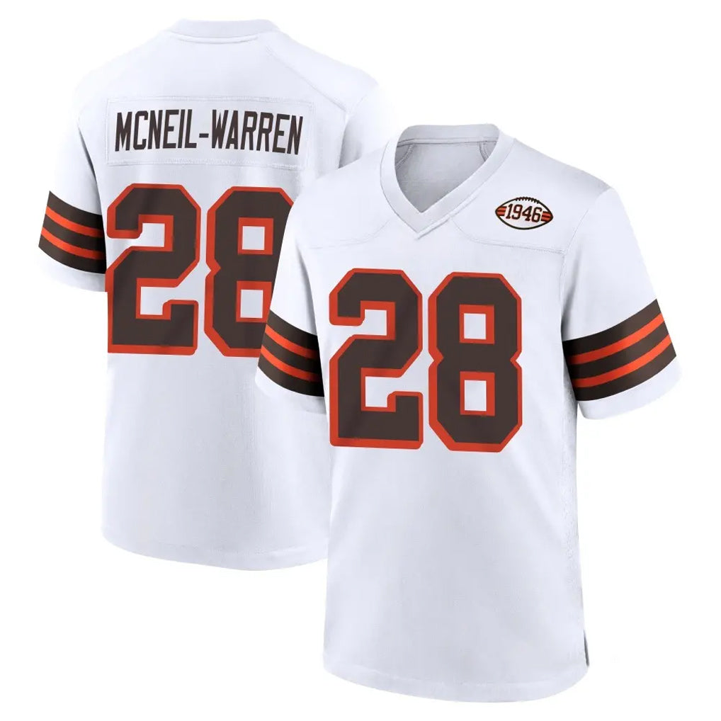C.Browns #28 Emmanuel McNeil-Warren Player White Alternate Home Game STECN Stitched Jerseys