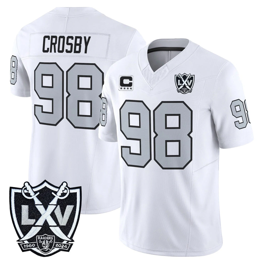 LV.Raiders #98 Maxx Crosby Player White 2026 Vapor Limited Home Game STECN Stitched Jerseys