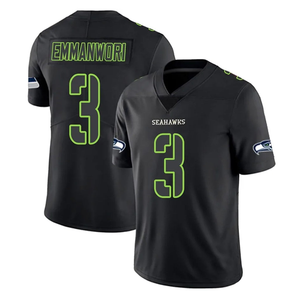 S.Seahawks #3 Nick Emmanwori Player Black Impact Limited Home Game STECN Stitched Jerseys