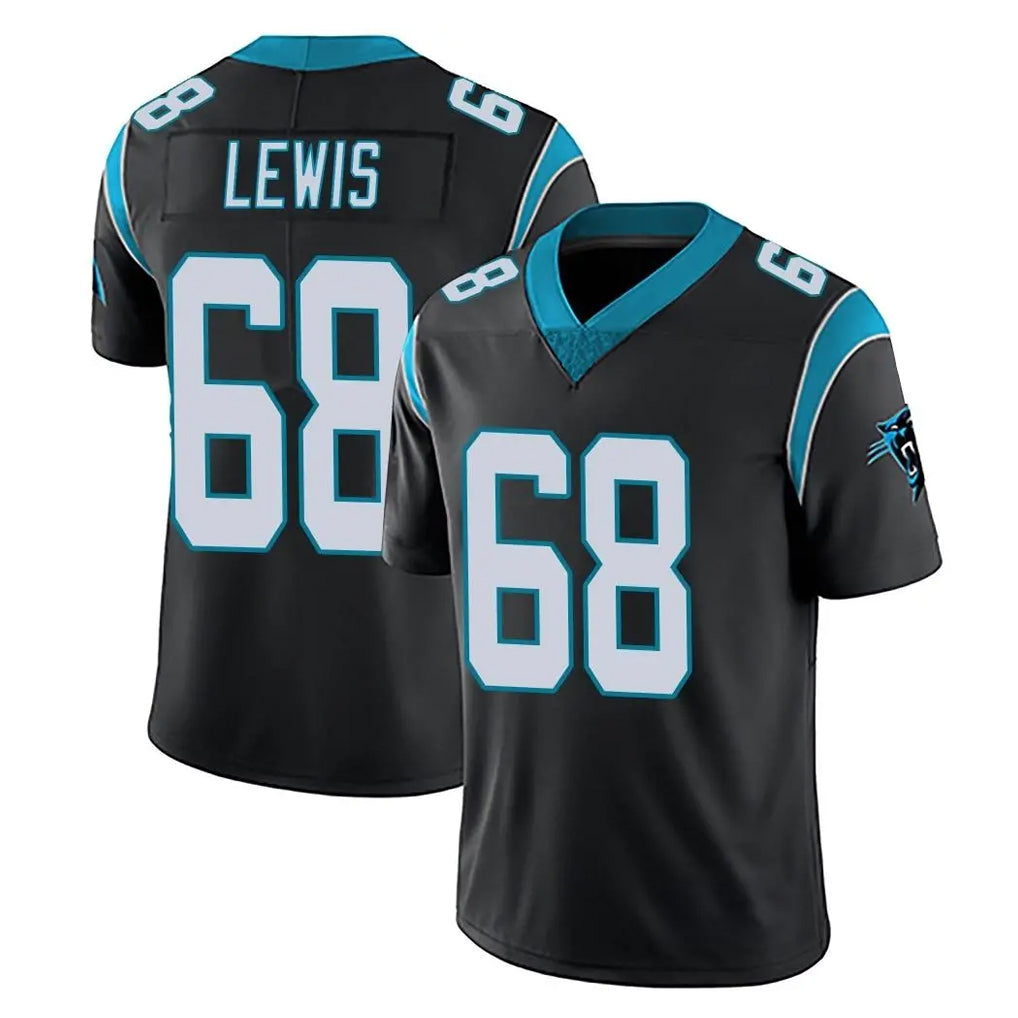 C.Panthers #68 Damien Lewis Player Black Vapor Untouchable Limited Game STECN Stitched Jerseys