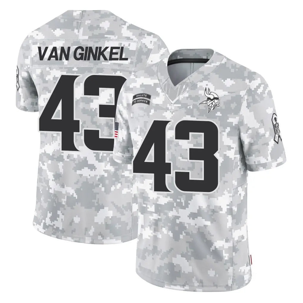 M.Vikings #43 Andrew Van Ginkel Player Arctic Camo Salute To Service Limited Game STECN Stitched Jerseys